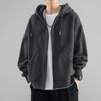 Men’s Zip-Up Hoodies Cardigan – Loose Fit