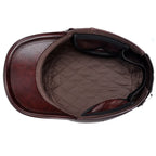 Cowhide Leather Ear-Warm Flat Cap – Vintage Winter Military Style-HighTouch