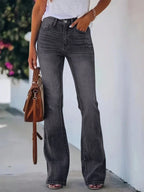 High-Waist Slimming Horn Jeans Women-HighTouch