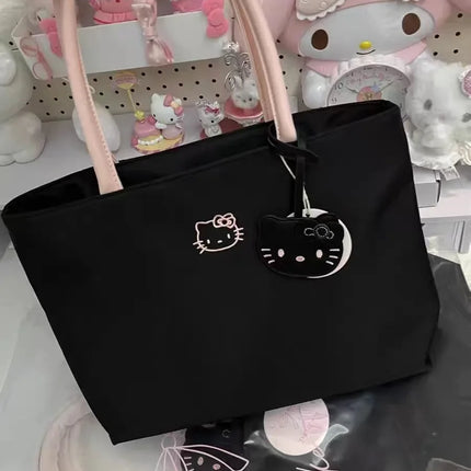 Hello Kitty Embroidered Crossbody – Large Capacity, Kawaii Daily Commuter Bag