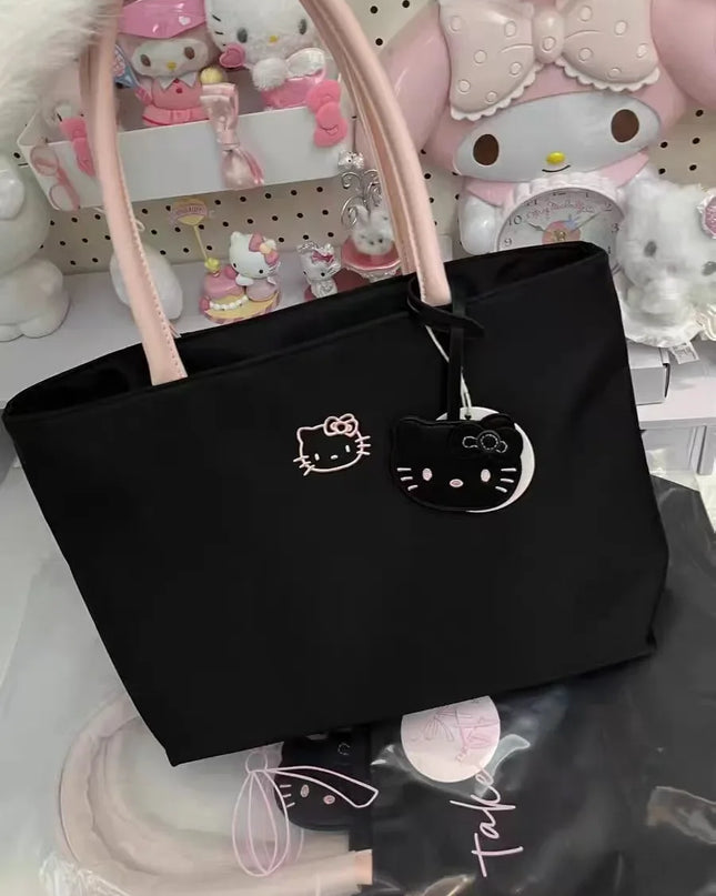 Hello Kitty Embroidered Crossbody – Large Capacity, Kawaii Daily Commuter Bag