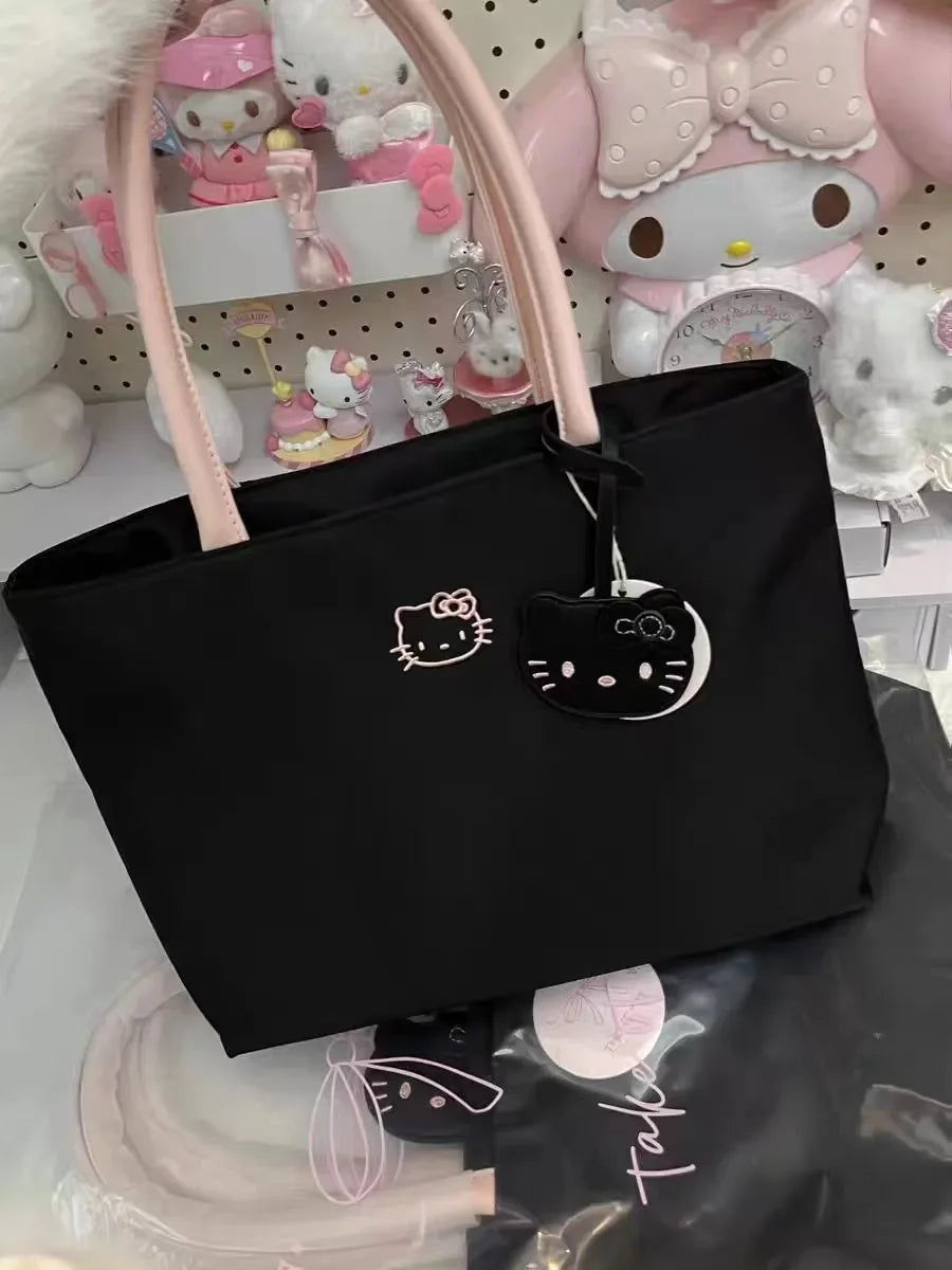 Hello Kitty Embroidered Crossbody – Large Capacity, Kawaii Daily Commuter Bag