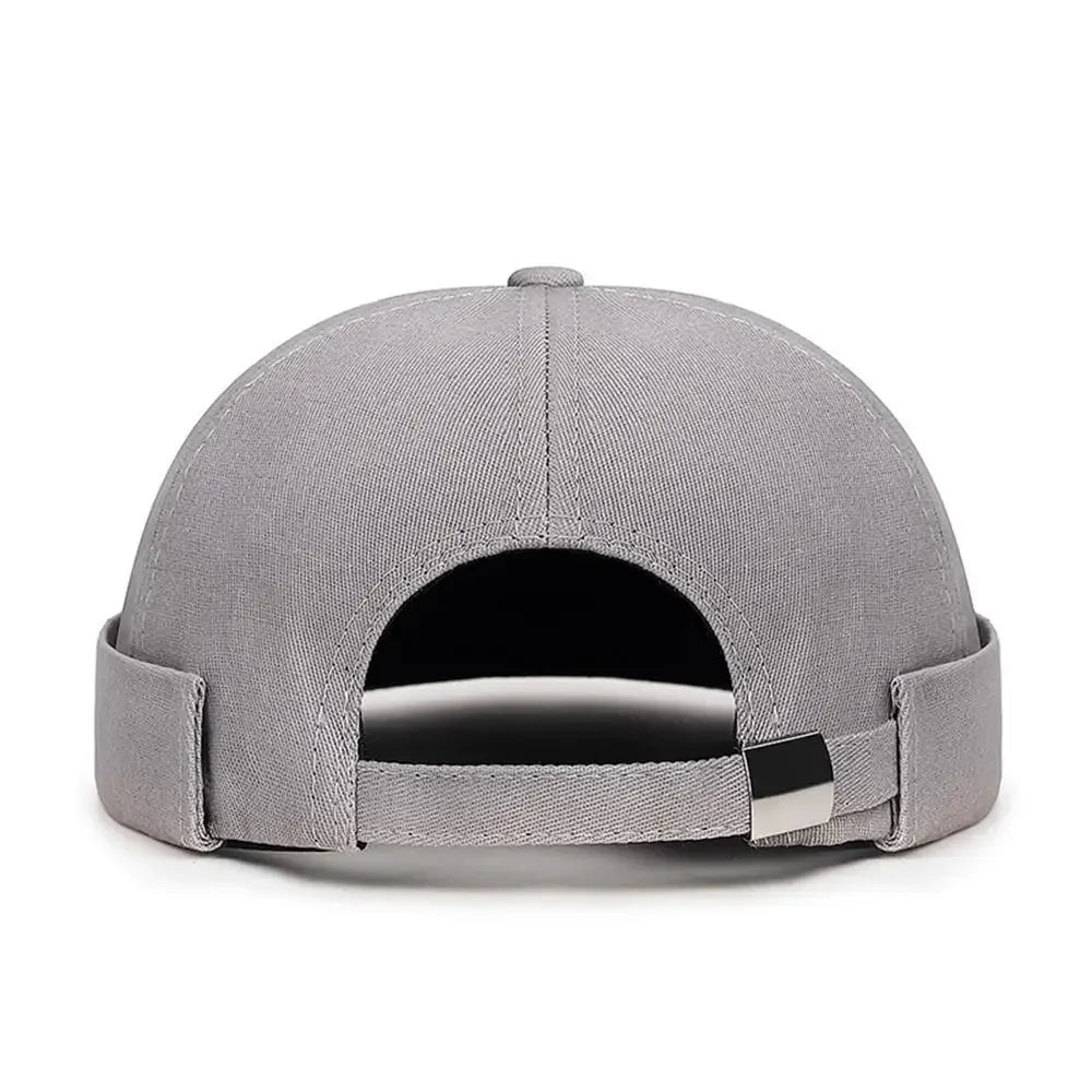 Vintage Washed Cotton Brimless Beanie Hat – Embroidered Coconut Tree (Unisex Adjustable)