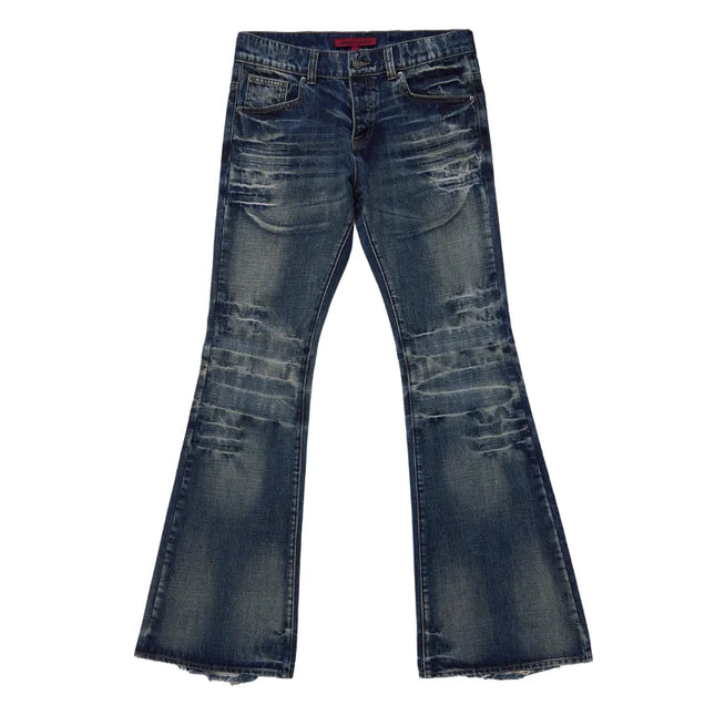 Y2K Vintage Flared Bootcut Jeans – Mid-Blue