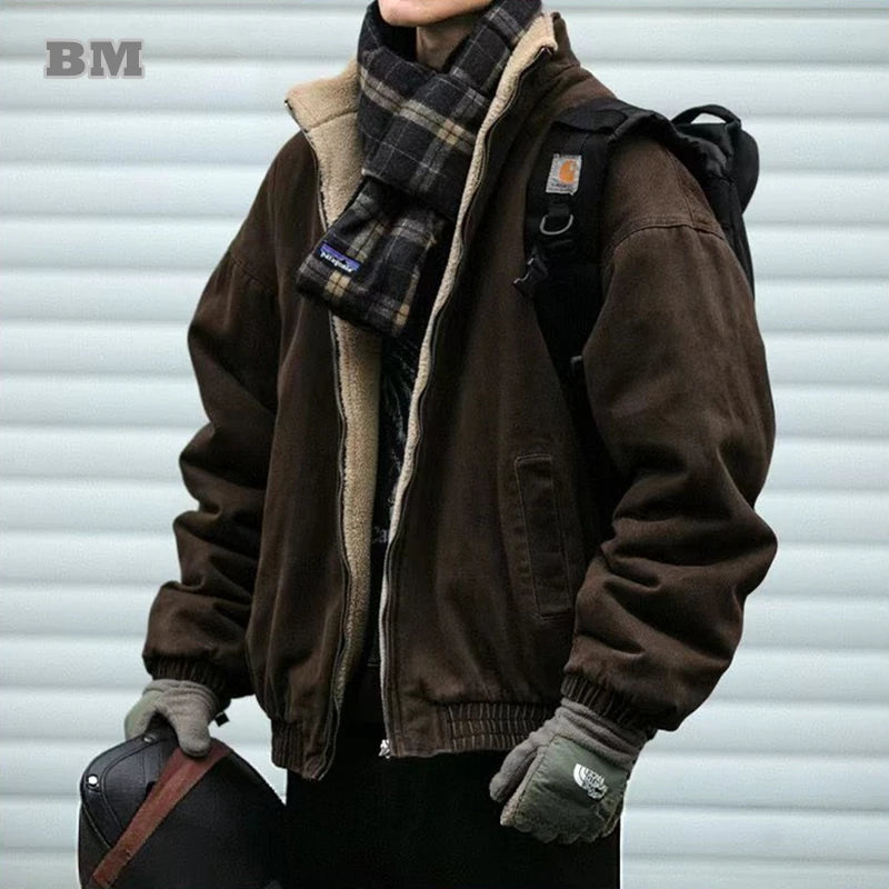 Japanese Vintage Polar Fleece Jacket Men-HighTouch