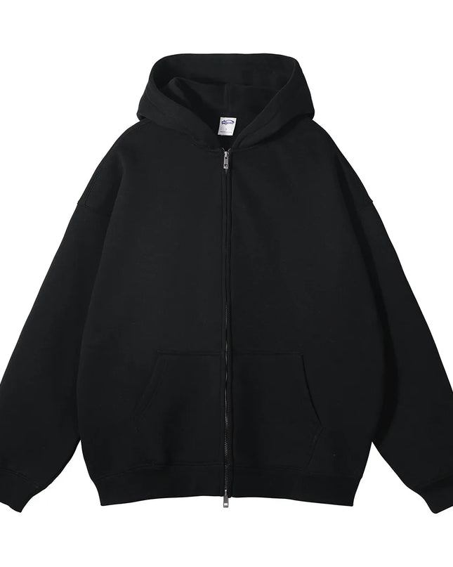 Premium Heavyweight Fleece Double‑Zip Cardigan Hoodie UK