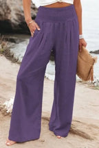 Comfort & Style – Cotton Pull-On Casual Pants for Women-HighTouch