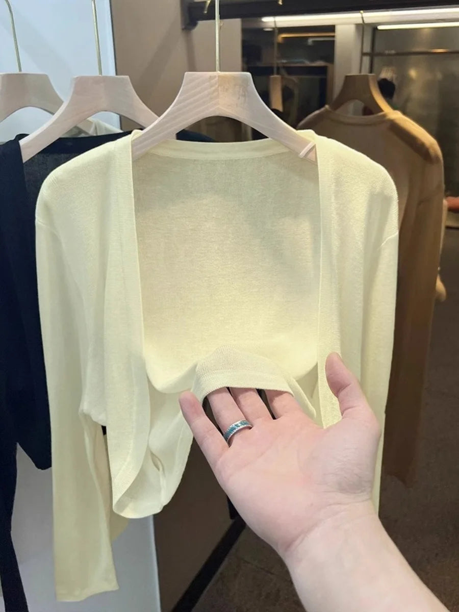 Lightweight Ice Silk Short Sunscreen Cardigan-HighTouch