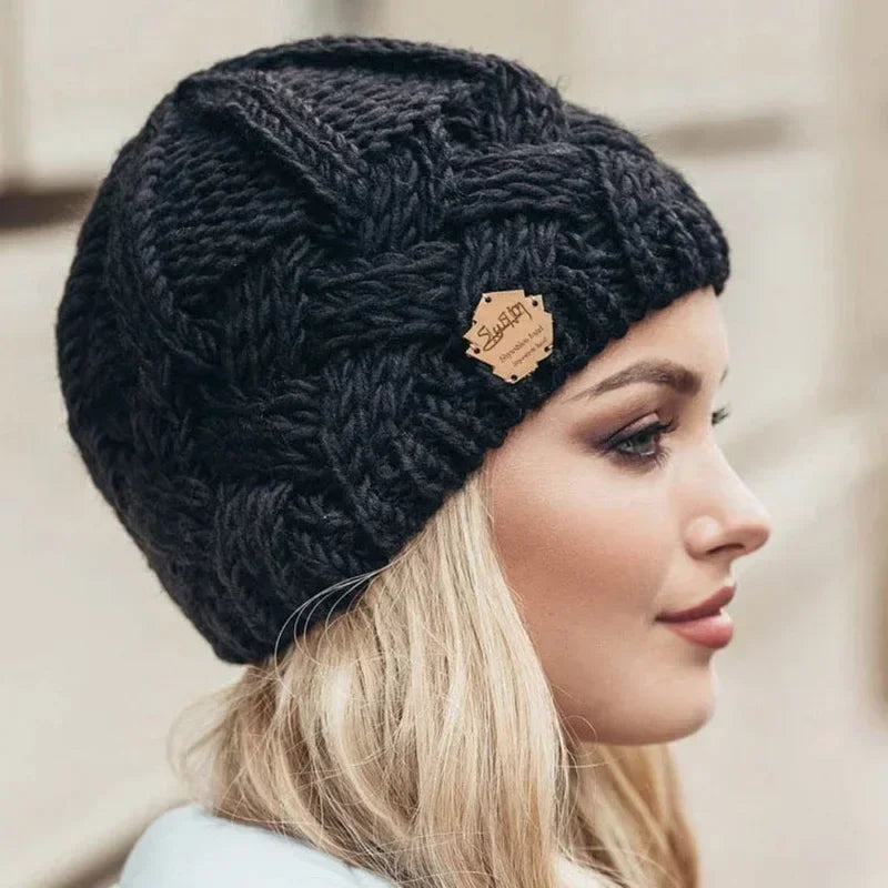 Korean Thick Knit Beanie for Women-HighTouch