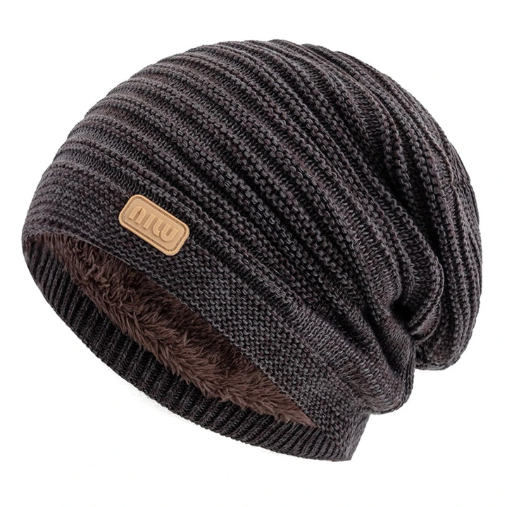 Unisex Striped Slouchy Winter Beanie-HighTouch