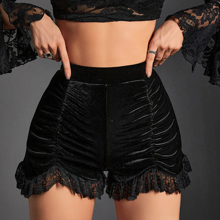 Retro-Lace Pleated Shorts for Effortless Summer Flair