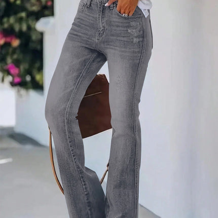 High-Waist Slimming Horn Jeans Women