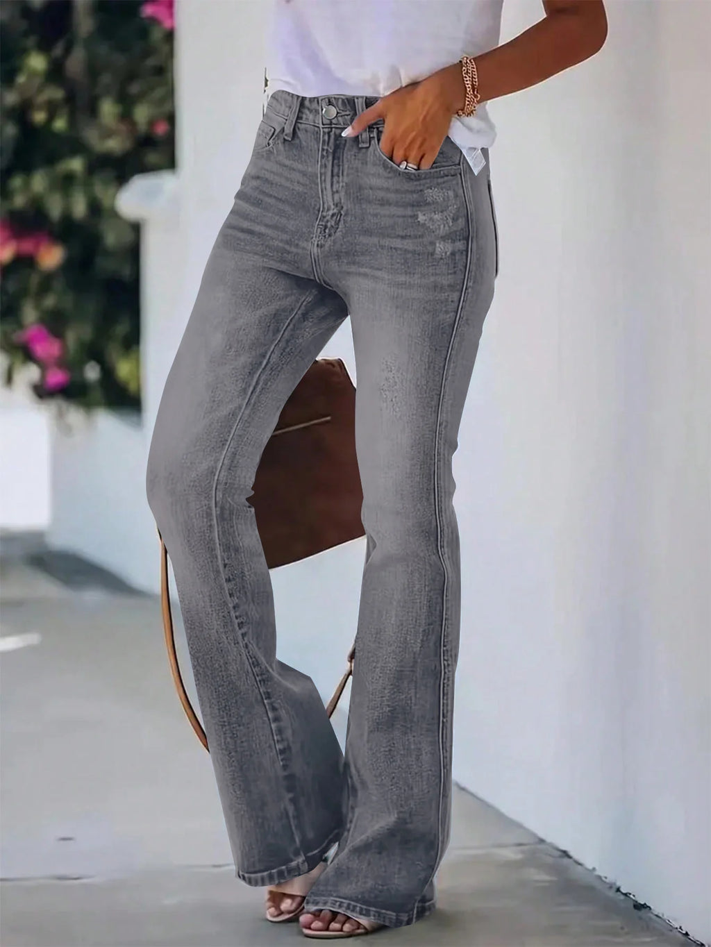 High-Waist Slimming Horn Jeans Women-HighTouch