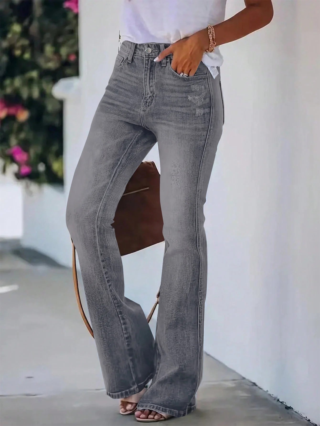 High-Waist Slimming Horn Jeans Women