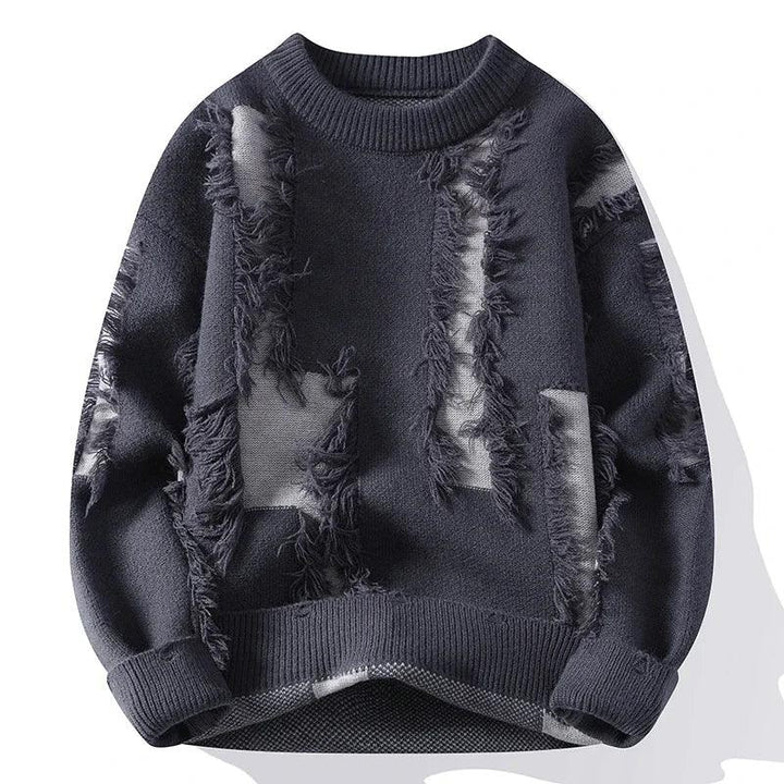 Men's Distressed Knit Sweater – Vintage Style