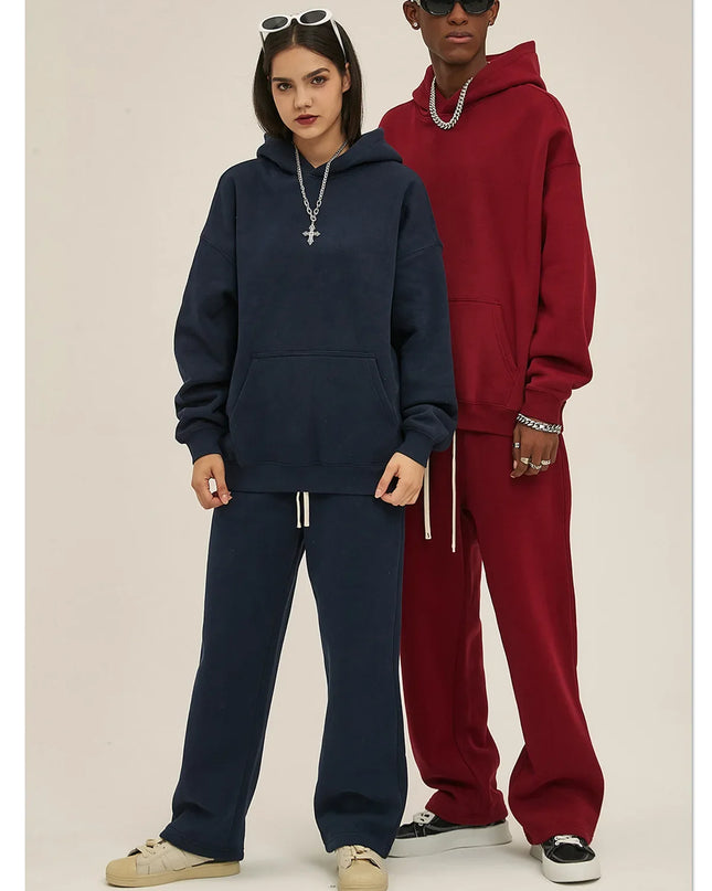Men’s Plush Hoodie & Wide Leg Jog Set