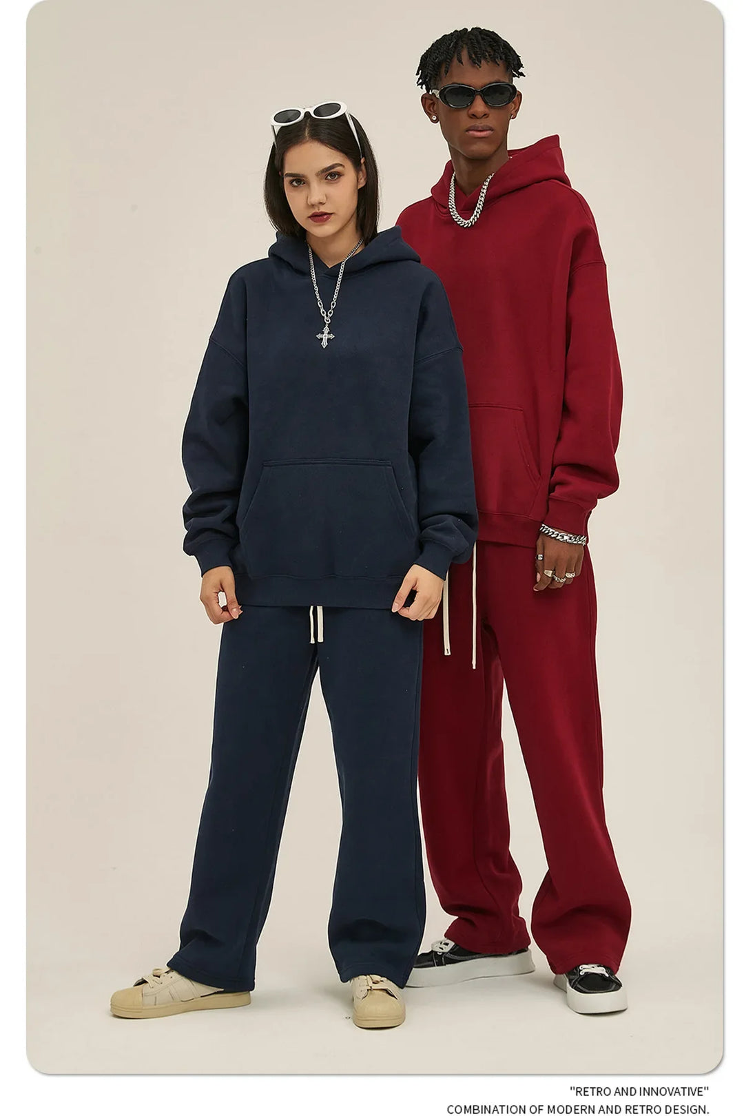 Men’s Plush Hoodie & Wide Leg Joggers-HighTouch