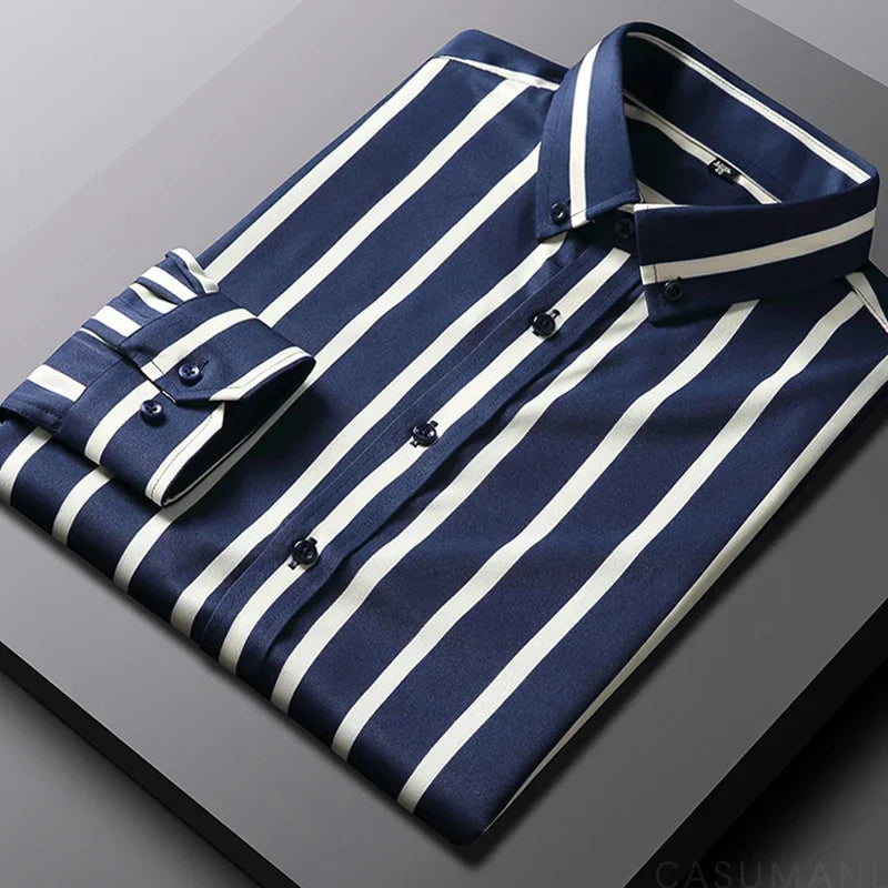 Hightouch | Relaxed Striped Cotton Shirt