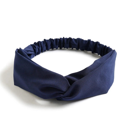 Vintage Boho Printed Cross Turban Headband – Wide Stretchy Fabric Band
