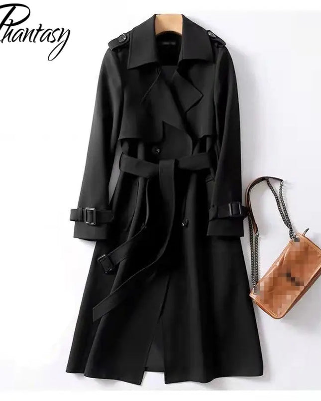 Phantasy Women’s Lace-Up British Style Trench Coat