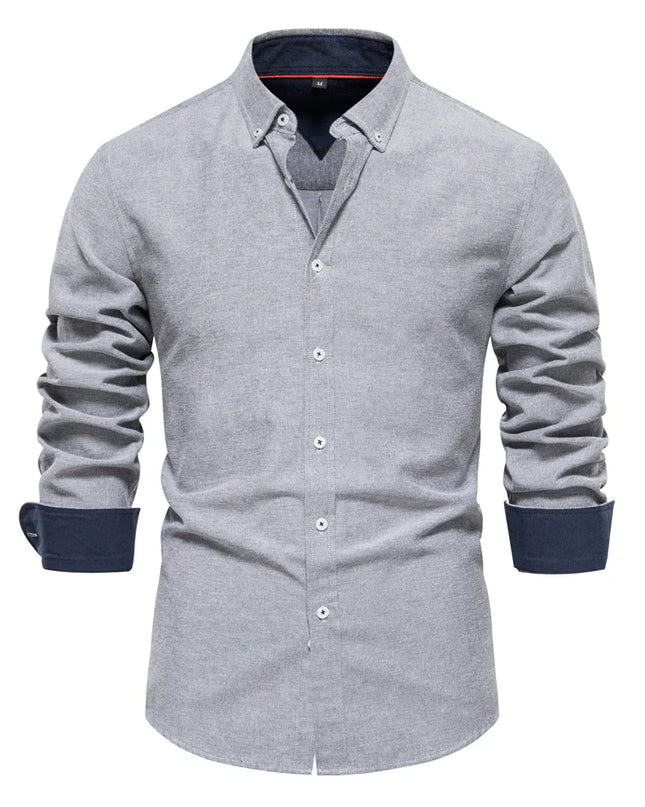 AIOPESON Men’s Cotton Oxford Shirt