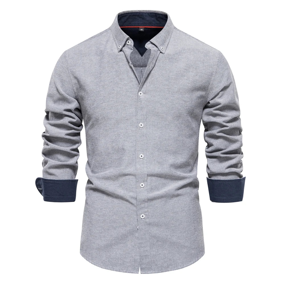 AIOPESON Men’s Cotton Oxford Shirt-HighTouch