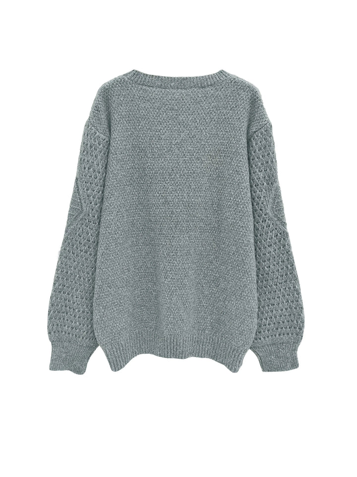 Women’s Lantern Sleeve Knitted Sweater-HighTouch