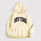 Printed Letter Loose Pullover – Thick-Cut Casual Hoodie, Oversized Comfort-HighTouch