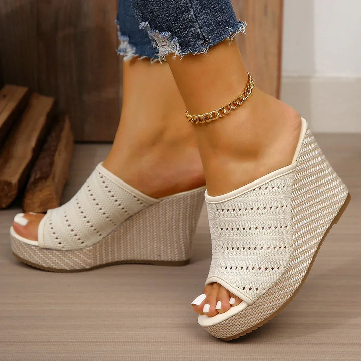 Lucia Knit Wedge Sandals - Women's Comfortable Summer Shoes