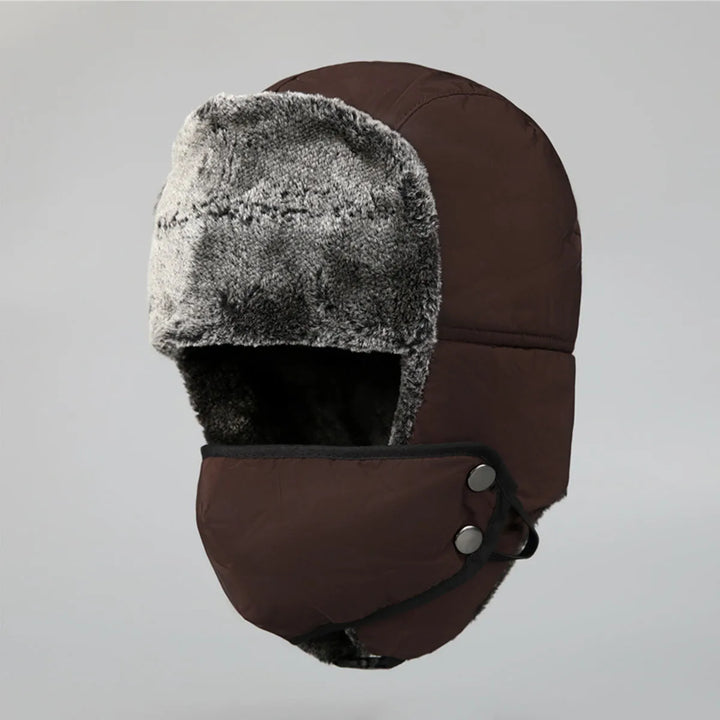 Pilot Hat Ushanka Men's Winter Trapper Hat with Windproof Mask Trooper Hat Hunting Skiing Hat for Men Women