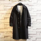 Oversized Monochrome Long Windbreaker Men's Jacket-HighTouch