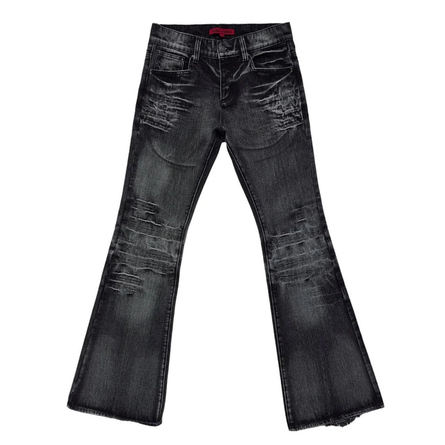 Y2K Vintage Flared Bootcut Jeans – Mid-Blue