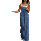 Women's Sleeveless Suspender Jumpsuit with Pockets – Loose Casual Wide-Leg Romper-HighTouch
