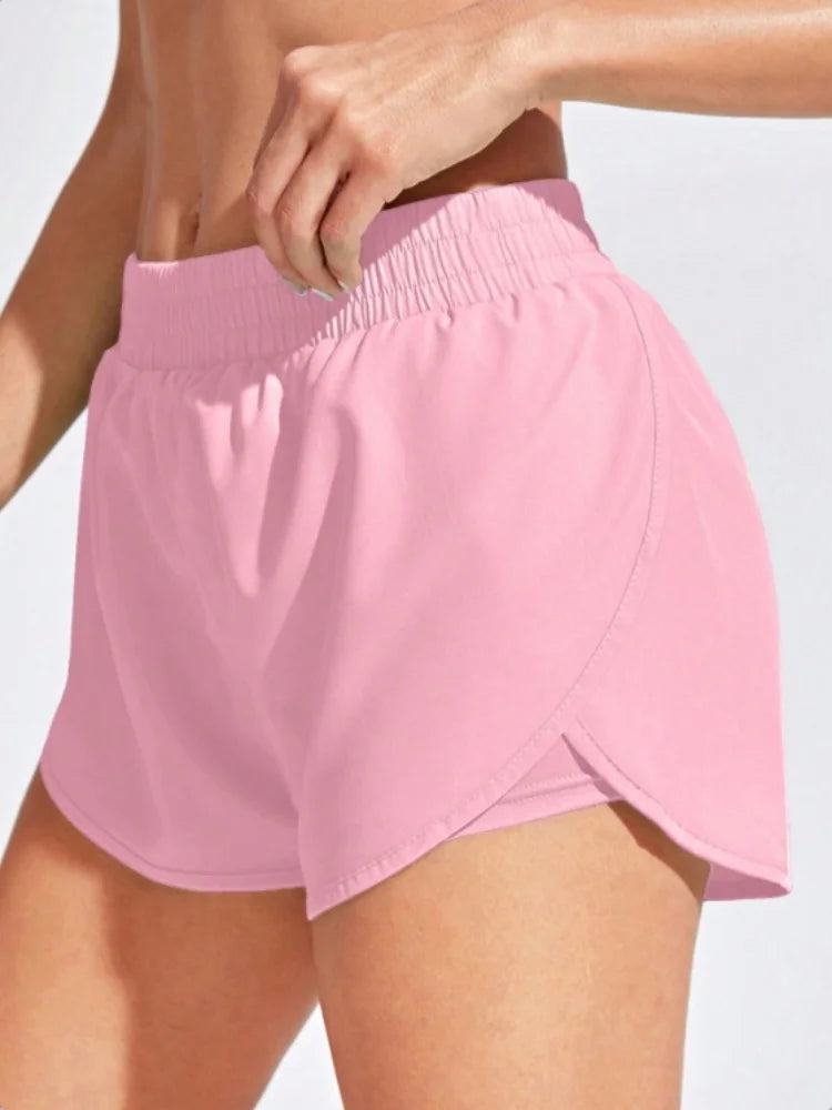 High-Waist Yoga Workout Shorts – Stretch Fitness Activewear for Women-HighTouch