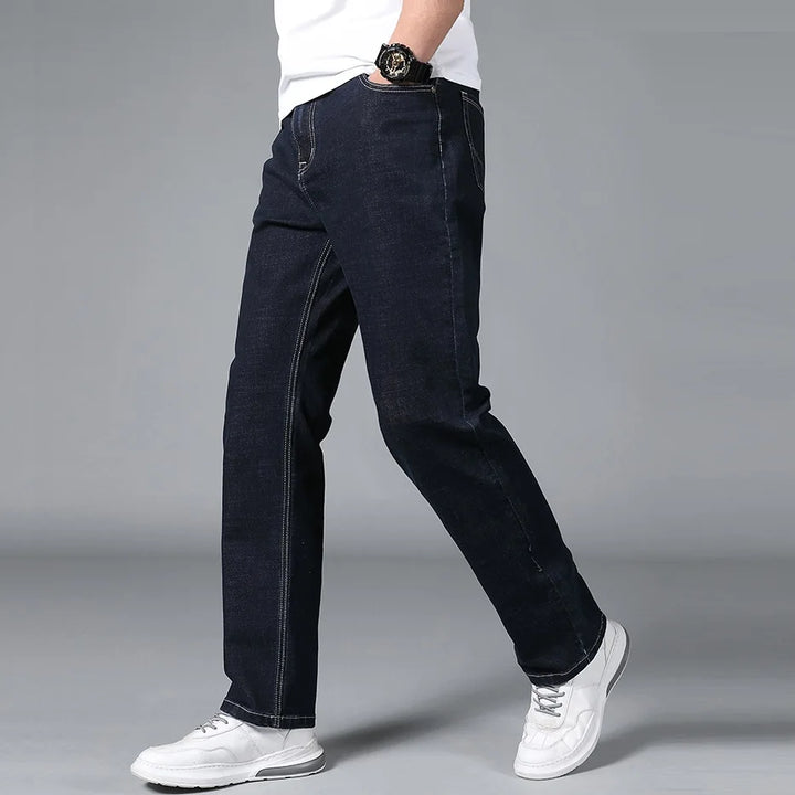 Tall Men’s Stretch Black Straight-Leg Jeans-HighTouch