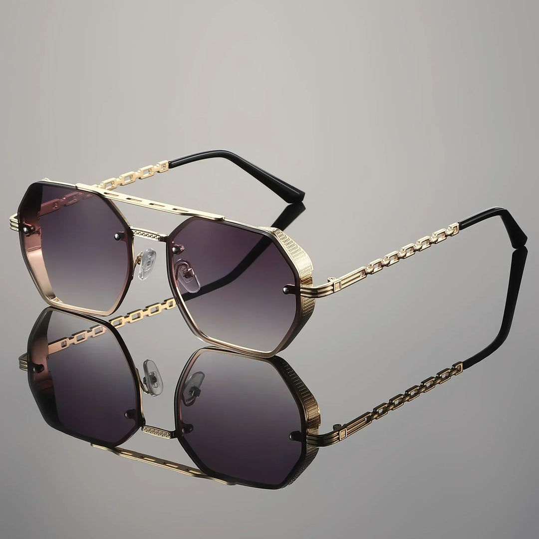 Men's Octagonal Sunglasses – UV400 Protection