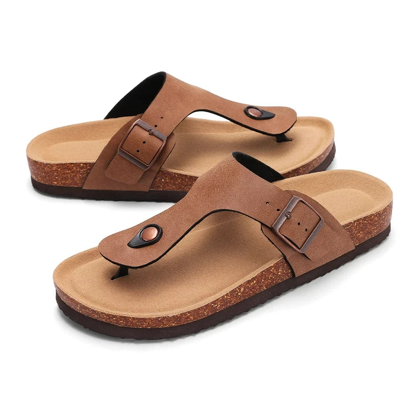 Crestar Cork Suede Mules – Elegant Arch Support & All-Day Comfort-HighTouch