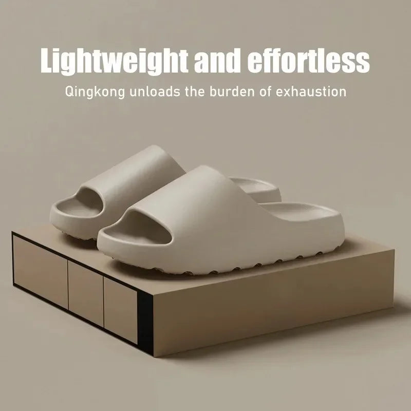 Cloud‑Style Thick‑Sole EVA Slides – Plush Cocoa Comfort for Beach or Home