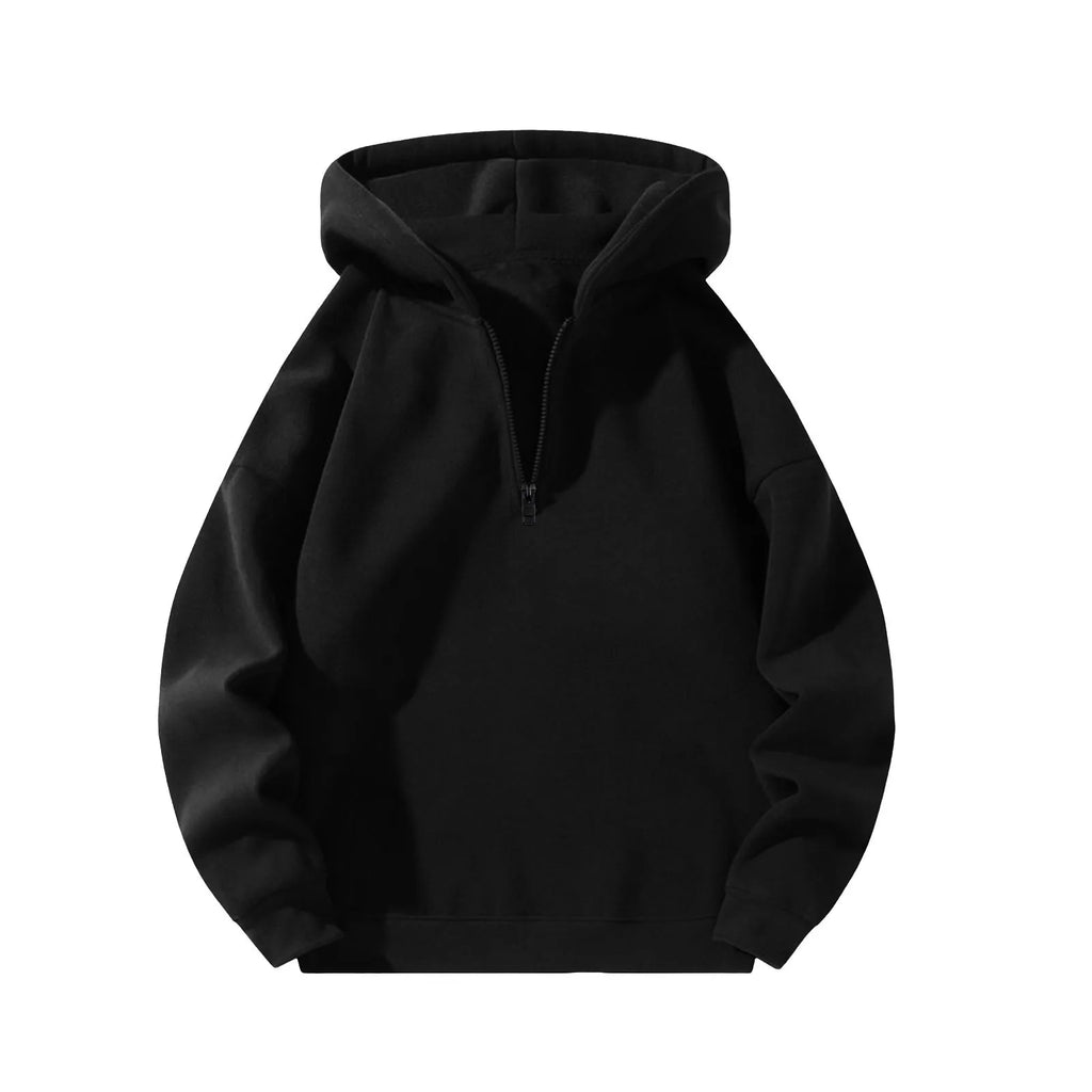 Oversized Half-Zip Hoodie Men-HighTouch