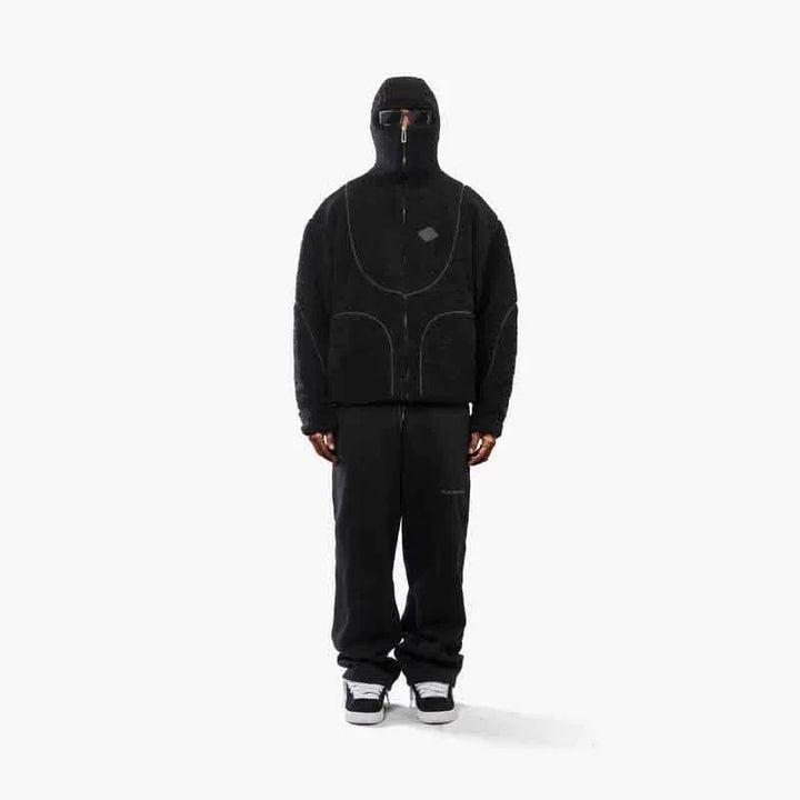 Unisex Color-Blocked Stand-Collar Fleece Jacket – Y2K Streetwear-HighTouch
