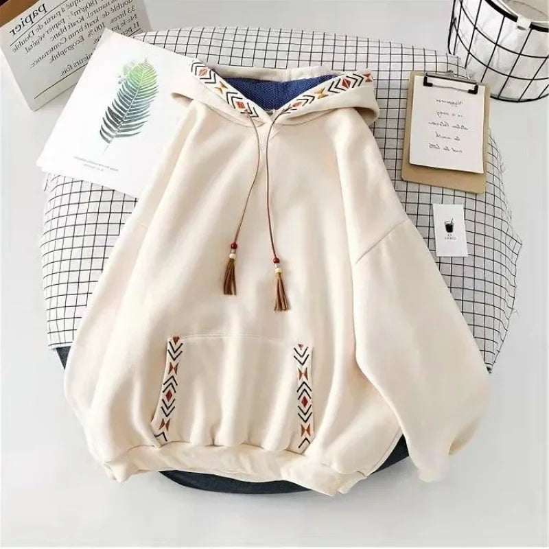 Fleece-Lined Oversized Cotton Hoodie – Cozy Lazy-Style  Trendy