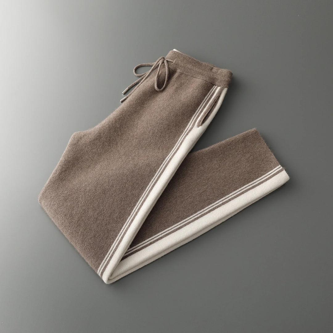 Men's Winter Merino Wool Knit Set Hooded Cardigan & Pants