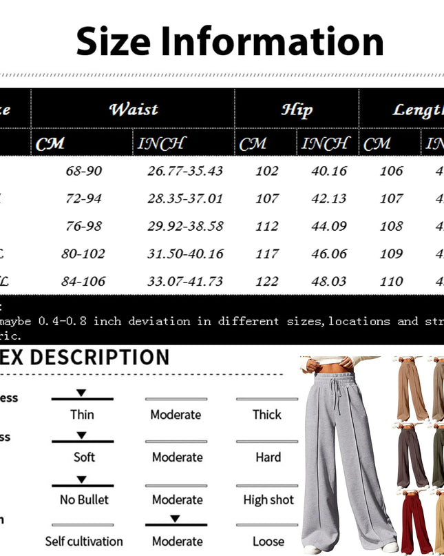 High‑Waisted Drawstring Wide‑Leg Sweatpants – Casual, Comfy & Chic