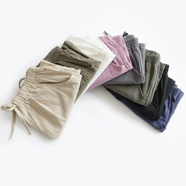 Relaxed High-Waist Cotton Linen Shorts – Cool Comfort Meets Chic Styling