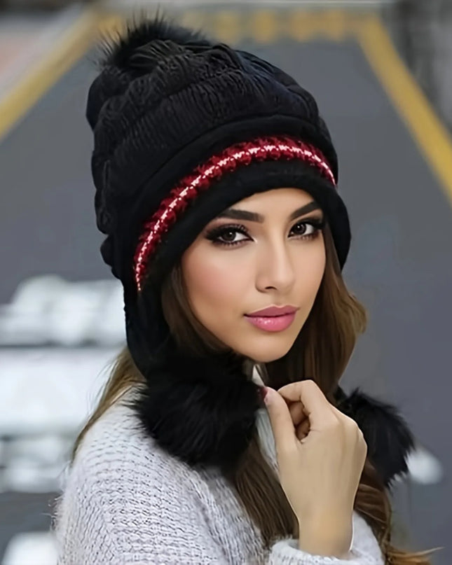Women’s Fur & Fleece-Lined Earflap Beanie