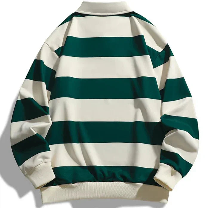 Men's Rugby Polo Shirt – Oversized Striped Fit