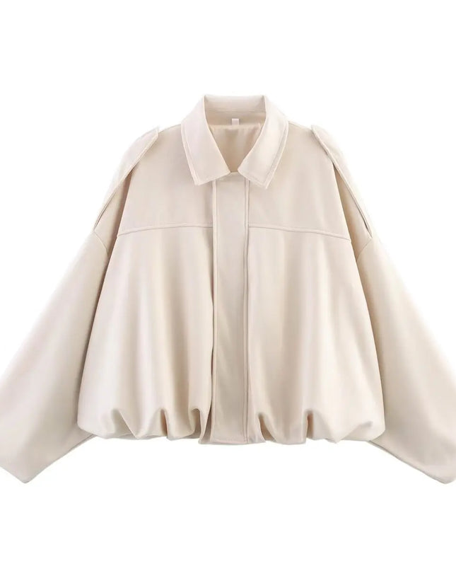 Oversized Suede Bomber Jacket
