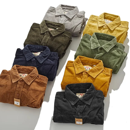 Thick Corduroy Shirt Jacket Men – Slim Fit Autumn Winter Outerwear