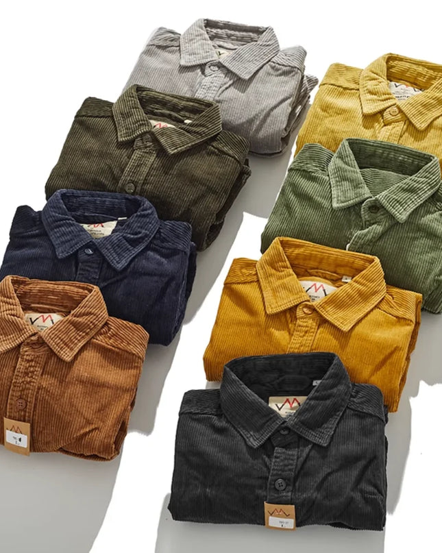 Thick Corduroy Shirt Jacket Men – Slim Fit Autumn Winter Outerwear