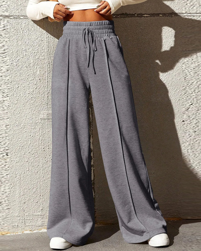 High‑Waisted Drawstring Wide‑Leg Sweatpants – Casual, Comfy & Chic
